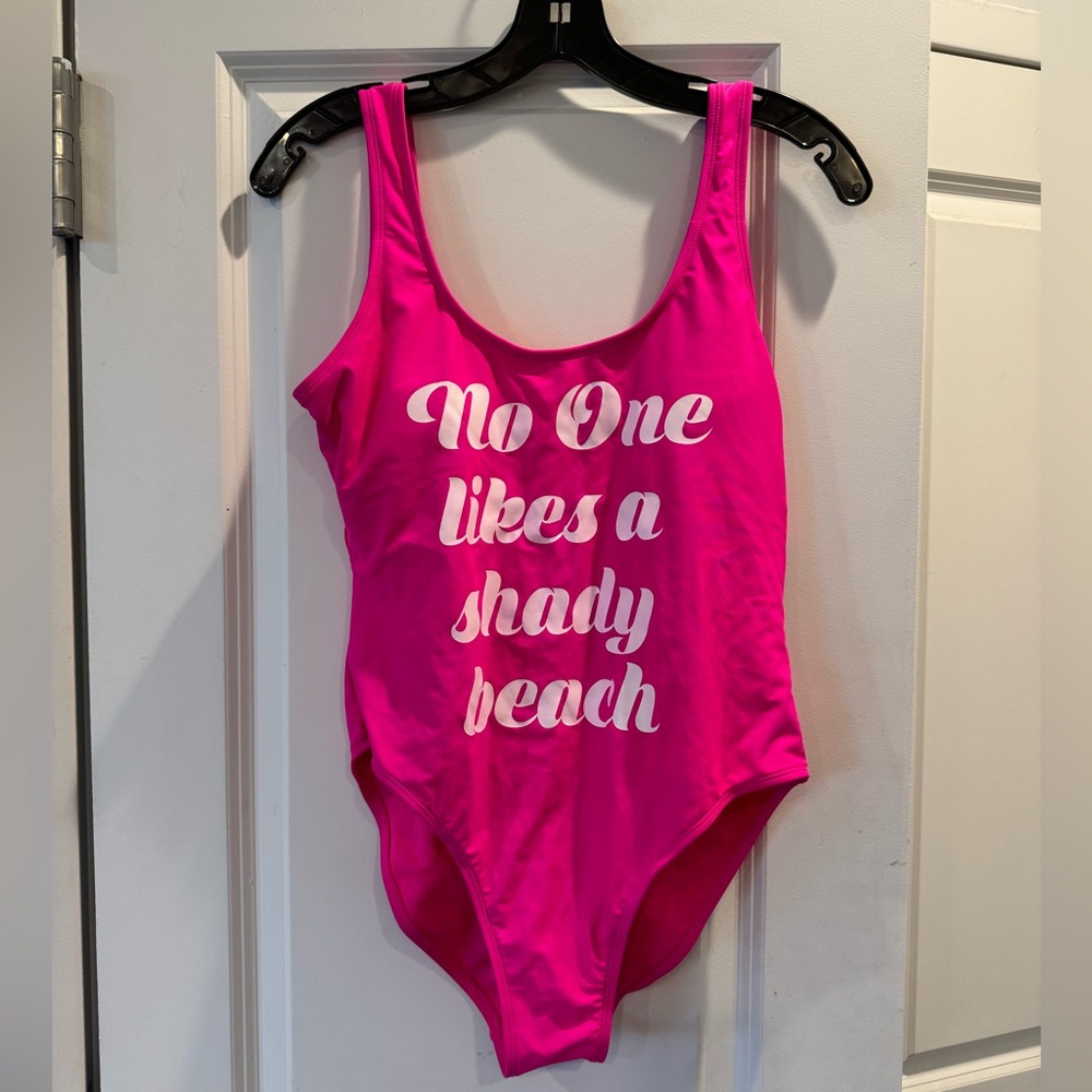 Pink one piece bathing suit